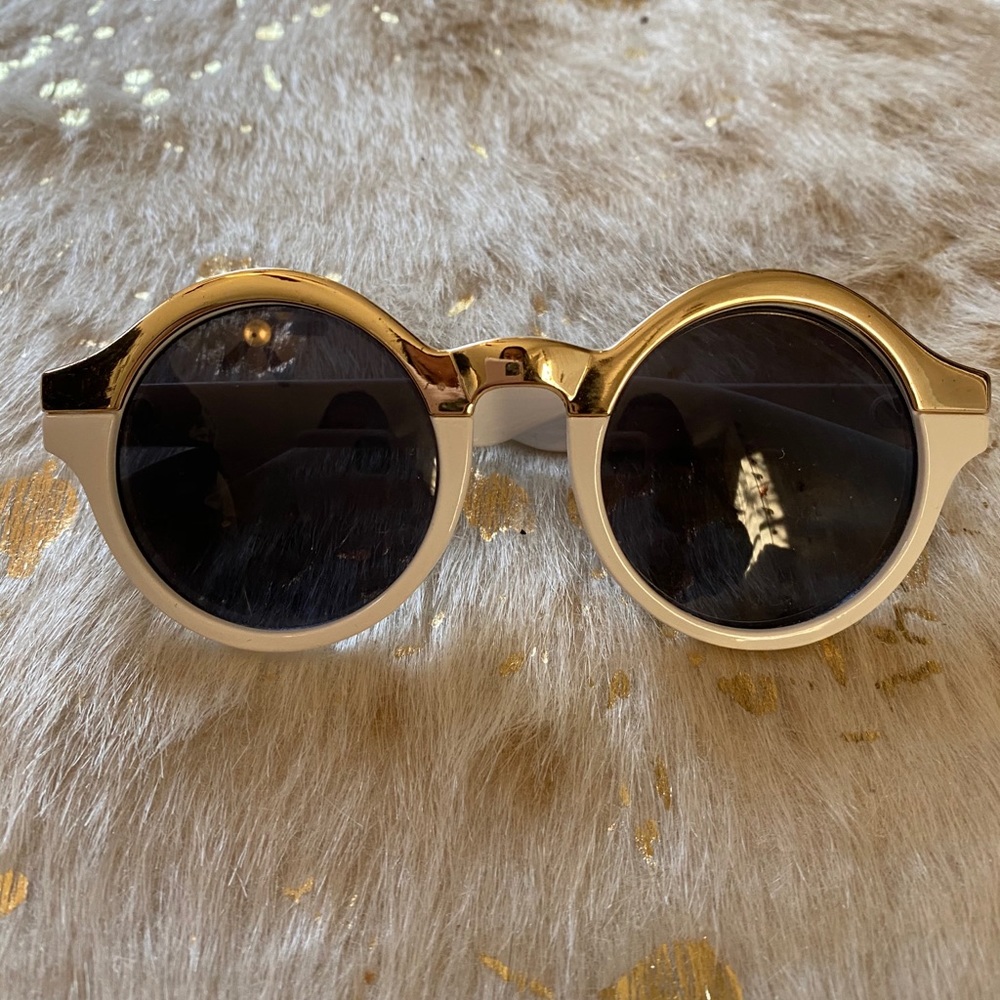 White and gold sunglasses